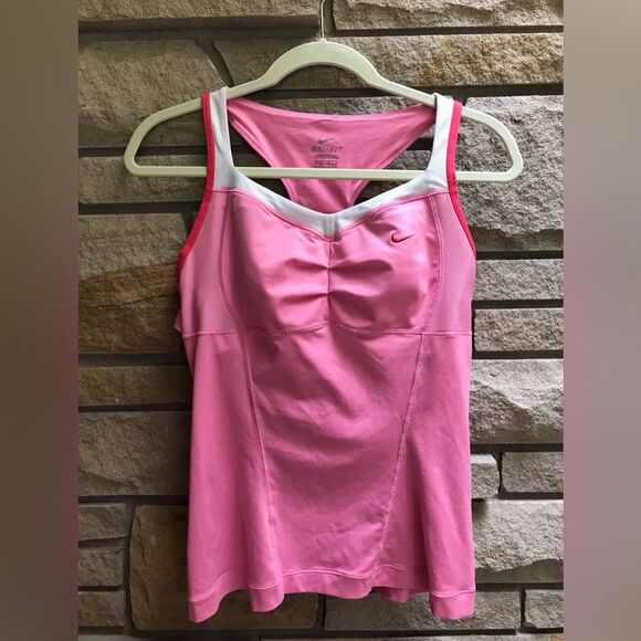 Nike dri-fit racerback tank top athletic pickleball golf pink medium - Picture 1 of 9